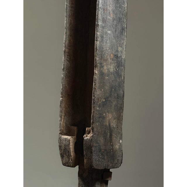 Antique Burkina Faso African Hand Carved Anthropomorphic Trough Sculpture on Custom Stand For Sale - Image 11 of 11