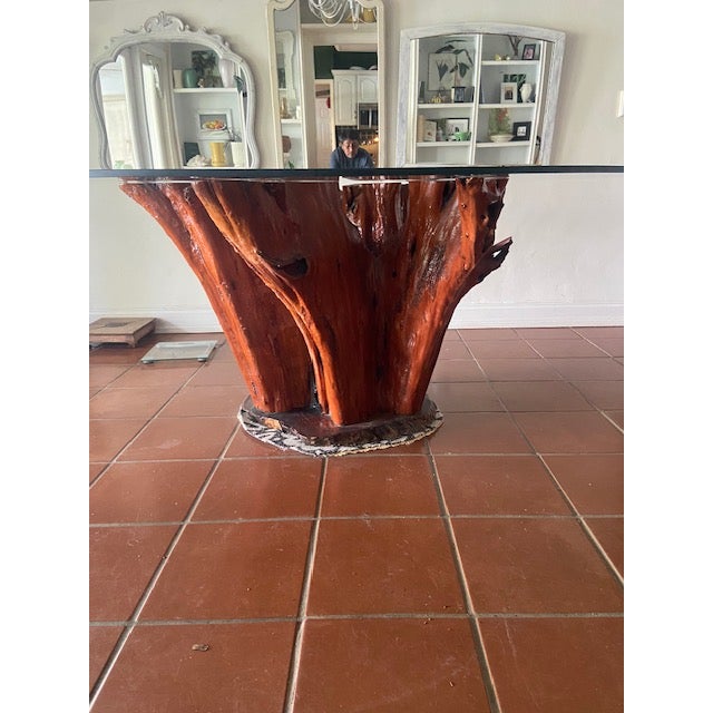 Brown 1970s Natural Tree Stump Dining Table For Sale - Image 8 of 11