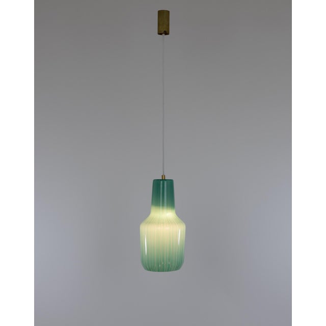 Venini Green Murano Glass Pendant Light by Massimo Vignelli for Venini, 1950s For Sale - Image 4 of 7