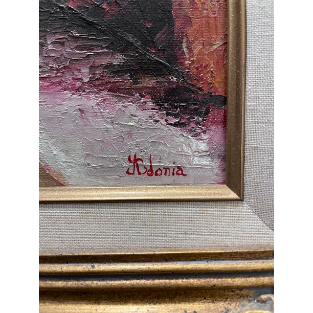 1980s Vintage Flower Bouquet Oil Painting-Signed For Sale - Image 4 of 5