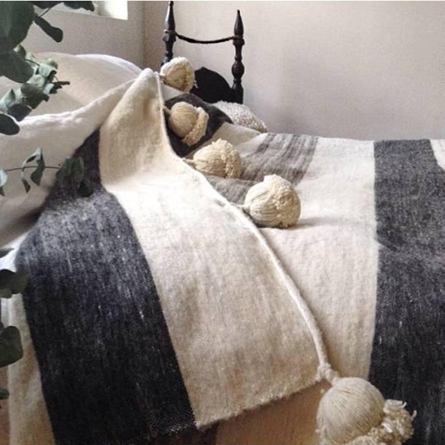 Natural Woven Wool Blanket Chairish