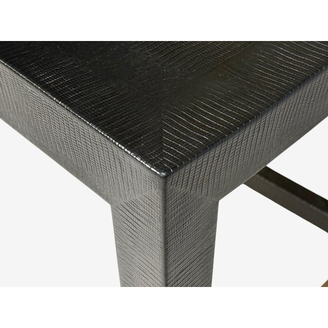 Karl Springer, JMF Barstools, Embossed Lizard Leather, Brass, Usa, 1986 For Sale - Image 9 of 12