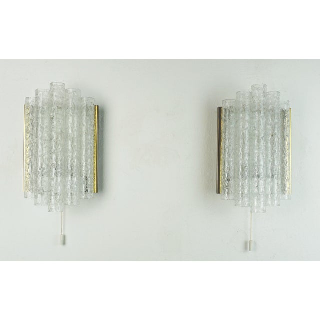 Mid-Century Wall Sconce with 5 Ice Glass Tubes from Doria Leuchten, Germany, 1960s For Sale - Image 12 of 13