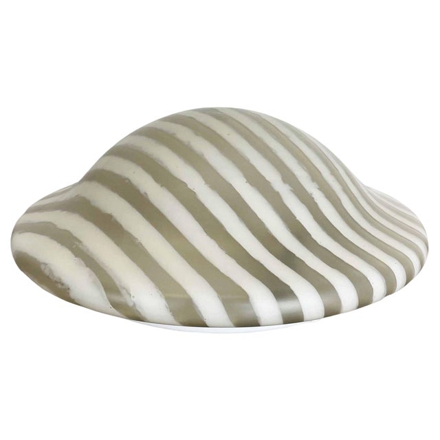 Zebra Glass Flushmount Wall Light from Peill & Putzler, Germany, 1980s For Sale