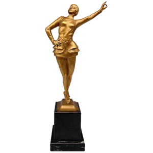 Art Deco Lady Dancer Figurine in Bronze by Ernst Beck, Vienna, 1925