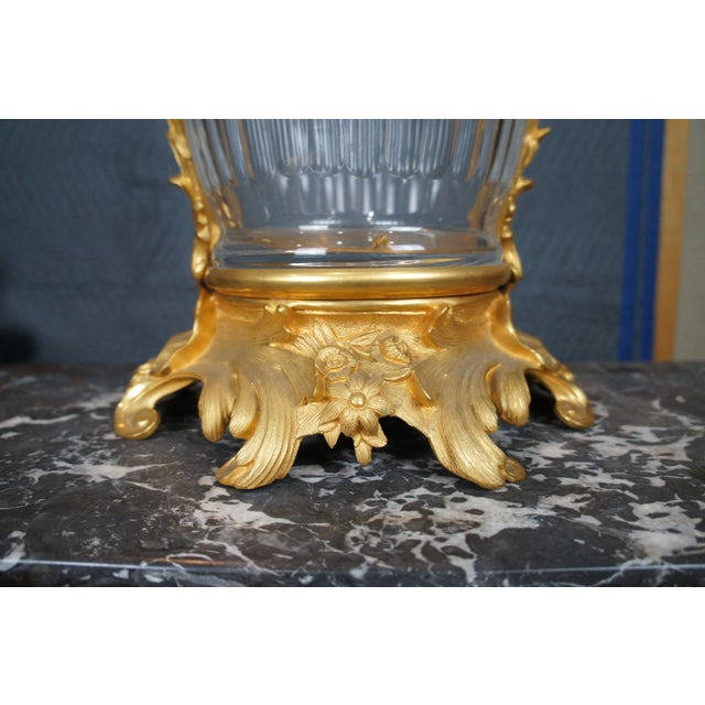 Bronze Eric Stepniewski French Louis XV Rococo Ormolu & Crystal Figural Cherub Vase For Sale - Image 8 of 12