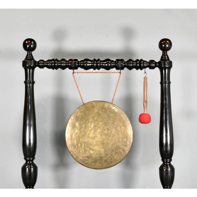 Large Framed Dinner Gong in Mahogany, 1890s For Sale - Image 4 of 11