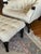 Arts & Crafts Stickley Leopold’s Tufted Chair & Ottoman Set in Cherry Wood With Antiqued Nailhead Trim For Sale - Image 3 of 10