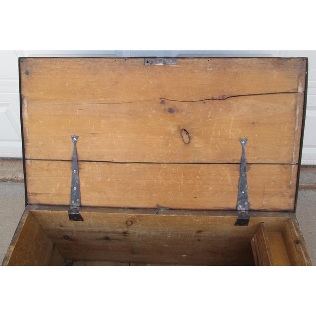 Antique Green Maritime Seaman’s Chest Ship Chest For Sale - Image 14 of 18