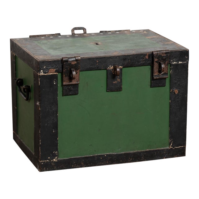 Late 19th Century Iron Lock Box From Sweden For Sale