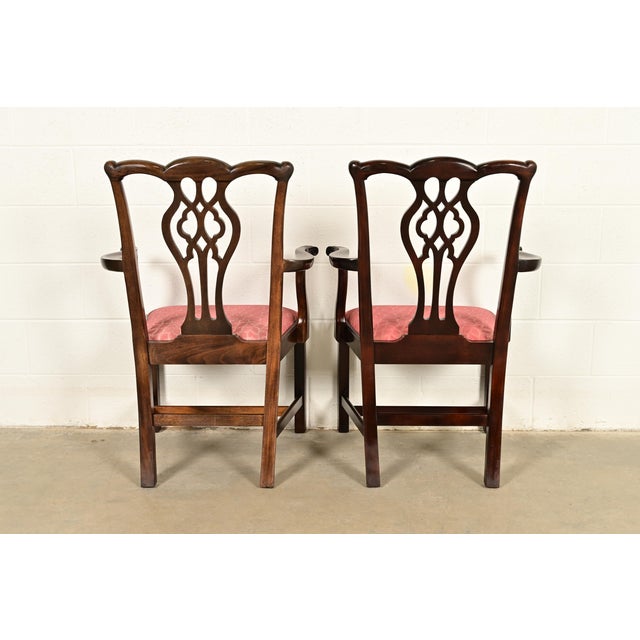 Stickley Georgian Carved Mahogany Armchairs, Pair For Sale - Image 11 of 15