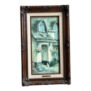 Framed Vintage Signed Marty Bell "Somerset Inn" Fine Art Reproduction With Coa For Sale