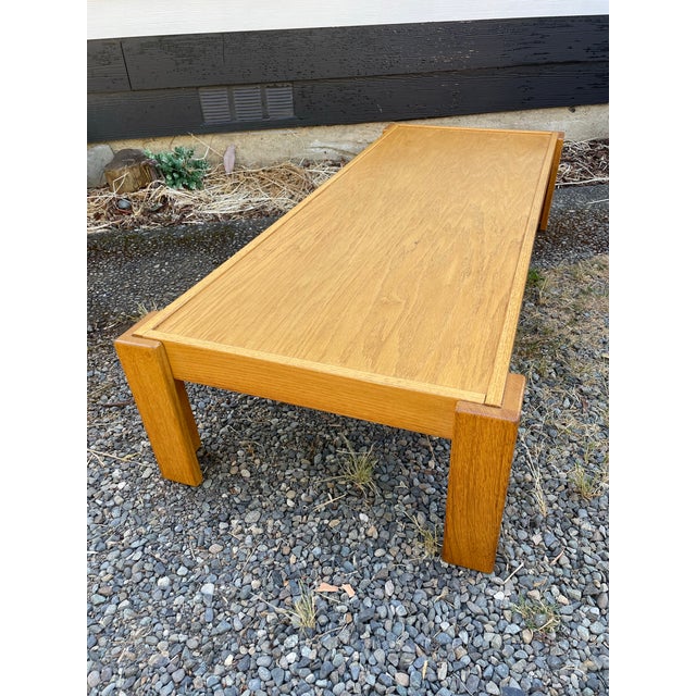1970s 1970s Late Modern Japanese Style Low Oak Coffee Table in the Style of Tage Poulsen For Sale - Image 5 of 9
