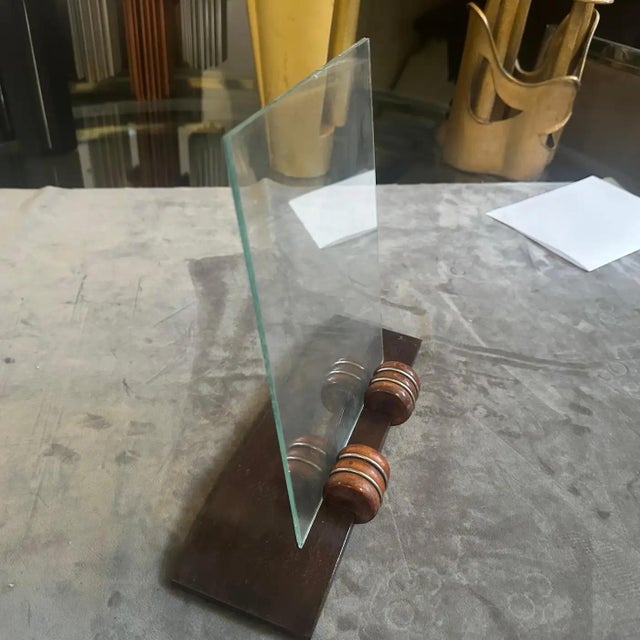 An Elegant 1930s Wood and Chromed Metal French Picture Frame For Sale - Image 9 of 16