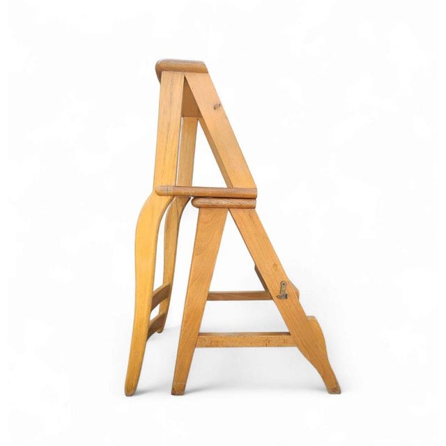 Wood Library Ladder Chairs, 1950s, Set of 2 For Sale - Image 7 of 18