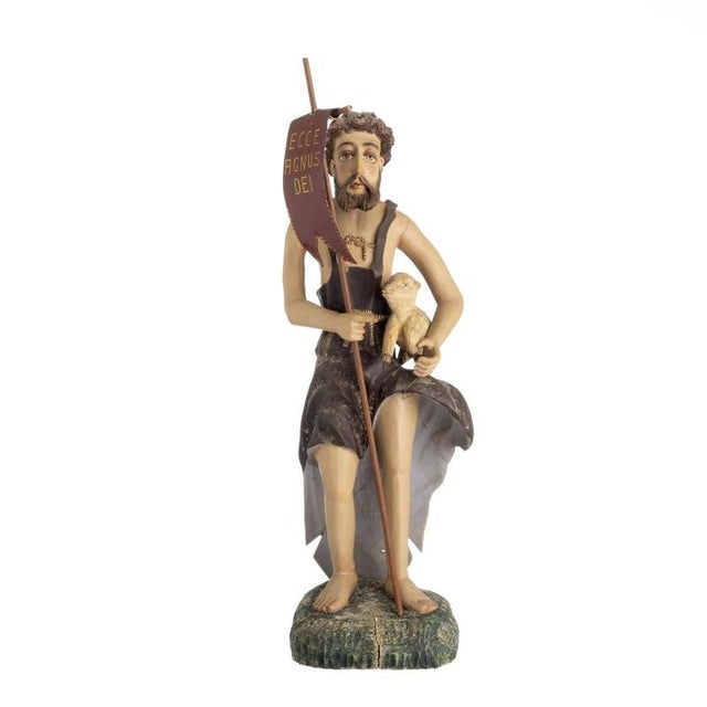 Religious Artist, Saint John the Baptist, 19th Century, Wood For Sale - Image 6 of 6