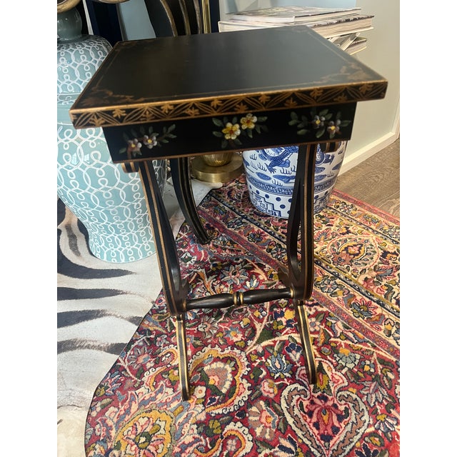 Chelsea House Black and Gold Accent Table Chairish