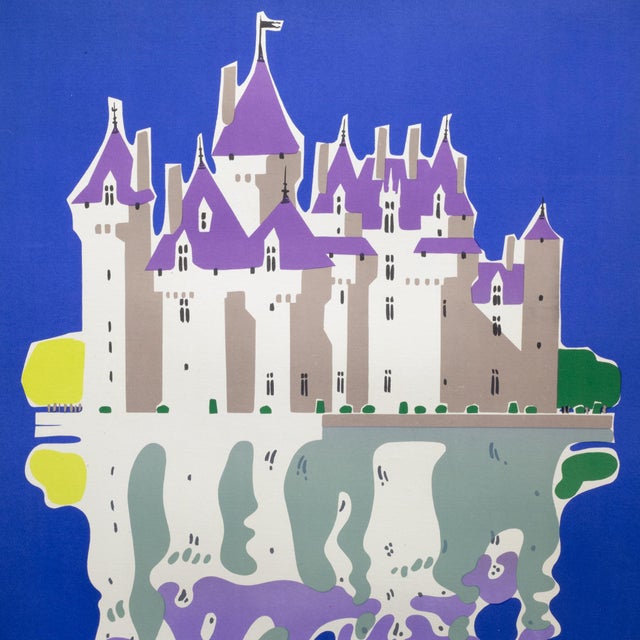 ABOUT Original lithograph vintage poster "The Chateaux of the Loire, Go By Train" by artist J. Jacquelin. Professionally...