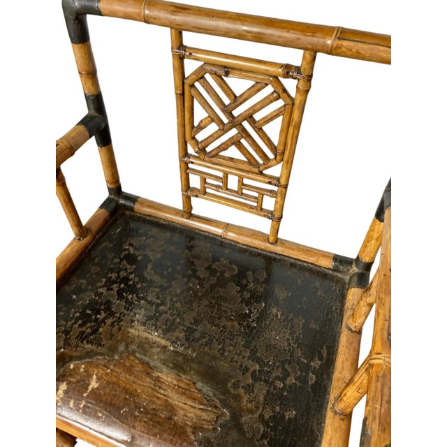 Wood Mid-Century Modern Pavillion Chinoiserie Bamboo Armchair, 1950 For Sale - Image 7 of 9