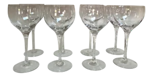 Mid 20th Century Crystal Sherry Glasses - Set of 8