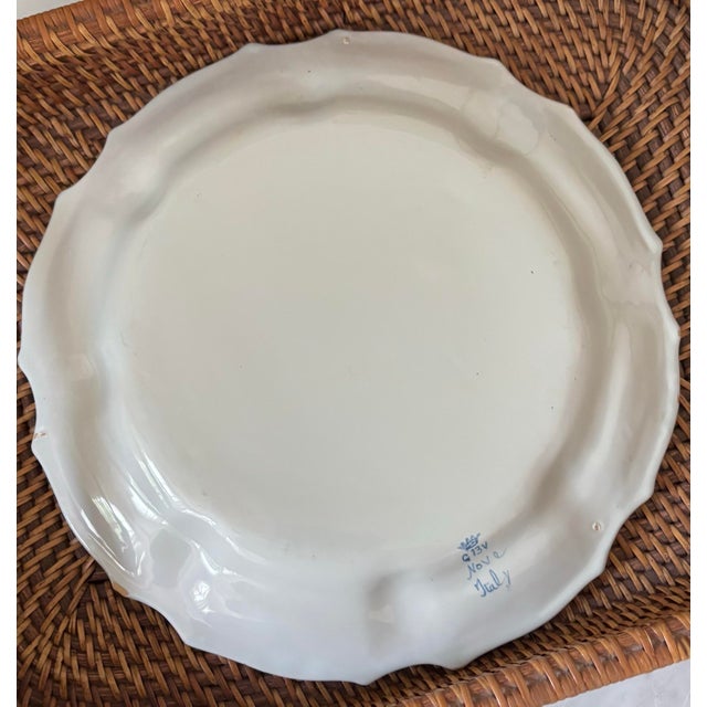 Late 20th Century Italian Mid-Century Hand Painted Floral Plate For Sale - Image 4 of 6