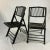Vintage Chinoiserie Black Painted Bamboo & Wood Folding Chairs - A Pair For Sale - Image 11 of 11