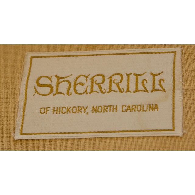 Late 20th Century Champagne Velvet Pair of Tuxedo Sofas by Sherrill, Made in Usa For Sale - Image 13 of 13