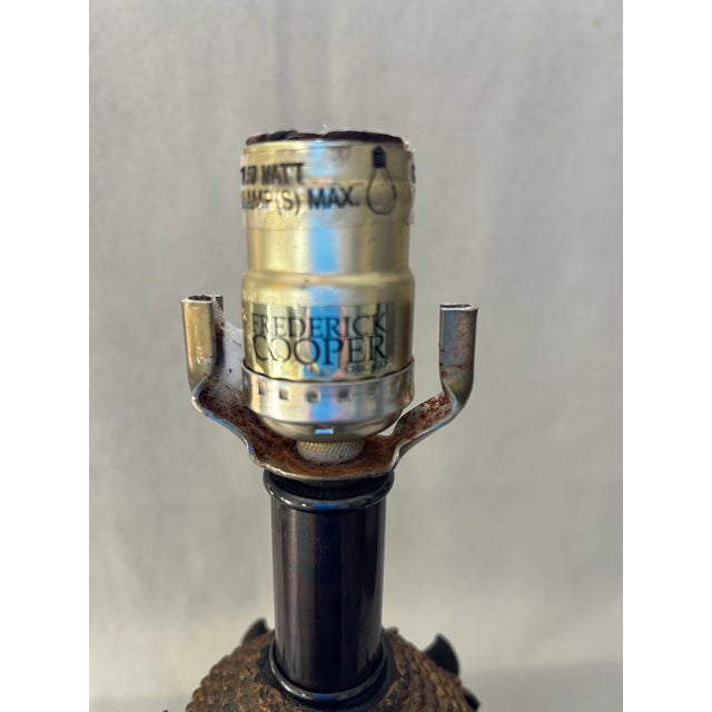 Wood Vintage Triple Face Frederick Cooper Bronze Foo Dog Table Lamp For Sale - Image 7 of 8