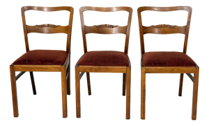 Art Nouveau Dining Chairs, 1920s, Set of 3
