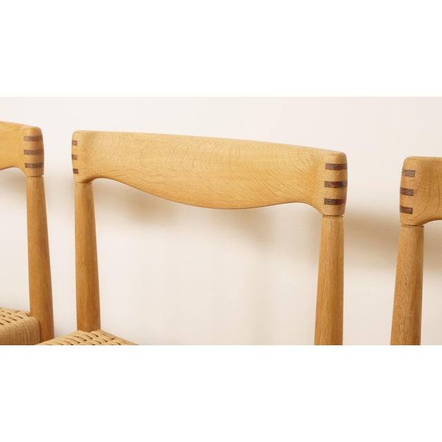 Vintage Oak Dining Chairs by H.W. Klein for Bramin, 1950s, Set of 4 For Sale - Image 4 of 15