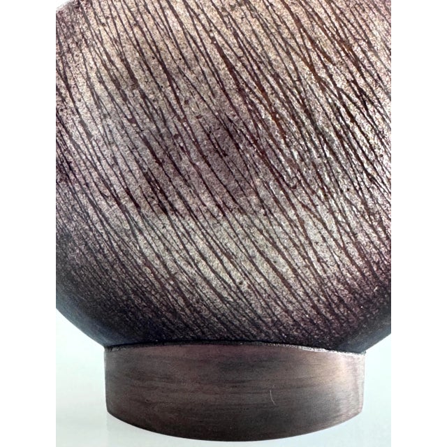 Metal Rare Italian Studio Del Campo Bronze Enamel Vase C. 1960s For Sale - Image 7 of 9