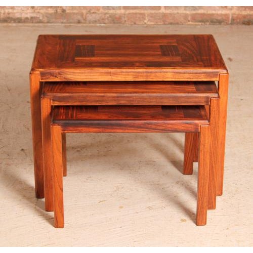 Mid-Century Danish Rosewood Nesting Tables from Vejle Stole, 1970s, Set of 3 For Sale - Image 11 of 13