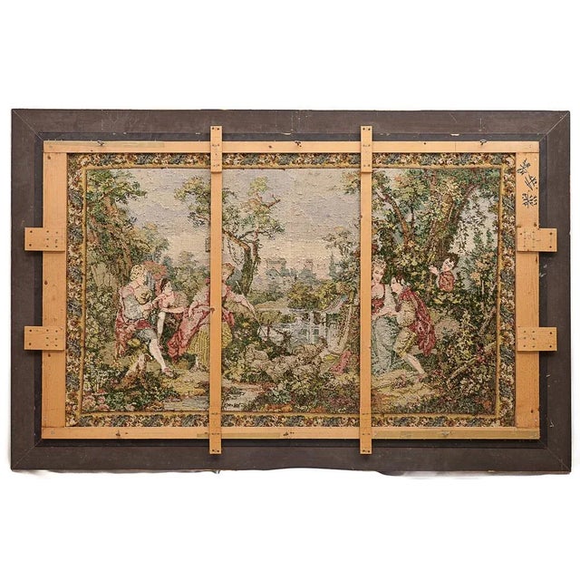 Galante Scene Tapestry, 1940s For Sale - Image 4 of 9