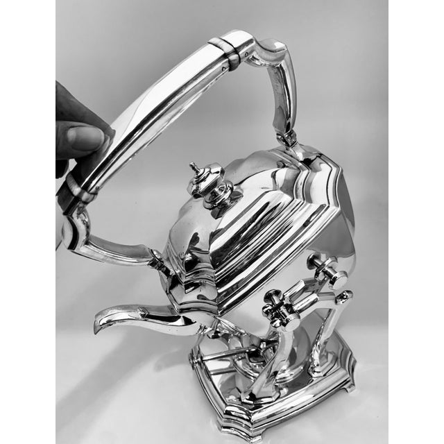 Mid 20th Century Six-Piece Tiffany & Co. Sterling Silver Kettle on Cradle W Serving Tray 7.3 Kg For Sale In New York - Image 6 of 18