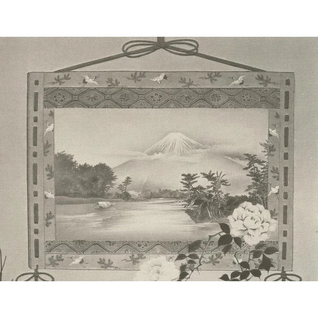 Still Life with Mount Fuji and Floral Vase, 1800s, Paper For Sale - Image 6 of 10