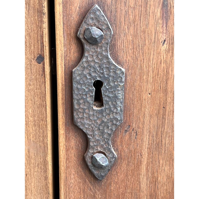 Early 20th Century Spanish Gothic Style Walnut Entry Wardrobe with Five hangers and carvings For Sale - Image 13 of 18