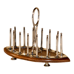 Late 19th Century English Oak and Silver Plated Toast Rack