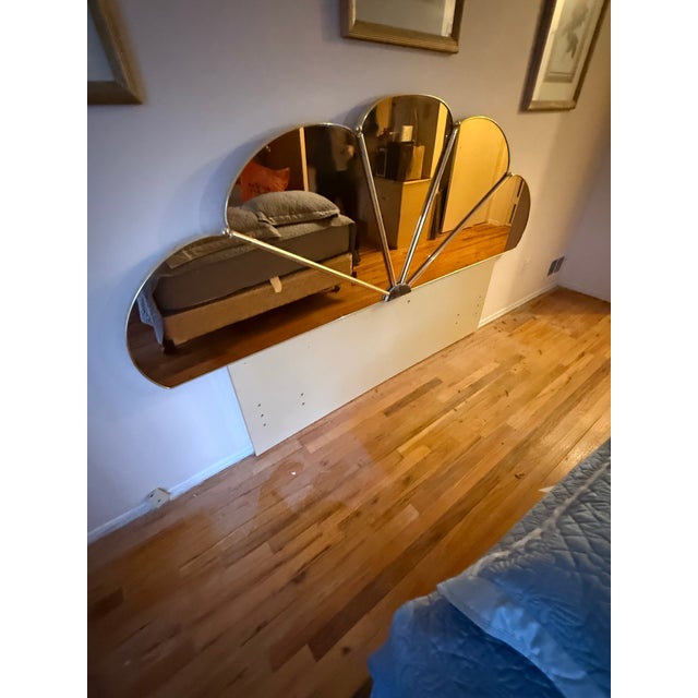 The dimensions are for the gold mirror part only. There is a separate lower wooden part that adds to the total height