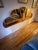 The dimensions are for the gold mirror part only. There is a separate lower wooden part that adds to the total height