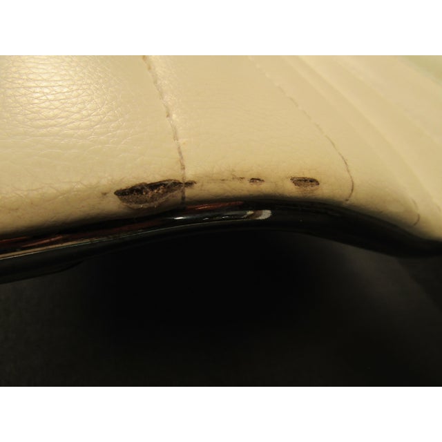 1970s Vintage Modern White Vinyl Barstools For Sale - Image 11 of 12