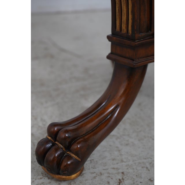 Maitland Smith Round Clawfoot Mahogany Lamp Table For Sale - Image 10 of 14