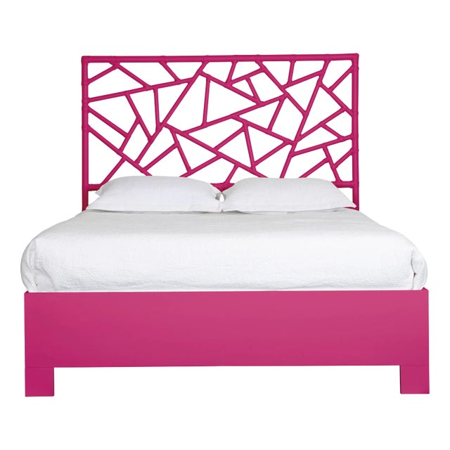 Tiffany Platform Bed Queen, Hot Pink For Sale