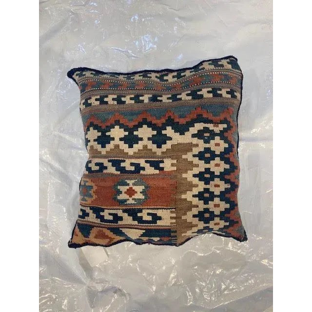 Persian 1920s Leon Banilivi Pillow with Antique Persian Kilim For Sale - Image 3 of 3