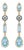 Sky Blue Topaz & Pearl Drop Earrings Studs, Silver, Gold, Pair For Sale