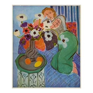 1940s After Henri Matisse "Blue Odalisque", Vintage Period Full-Color Swiss Print