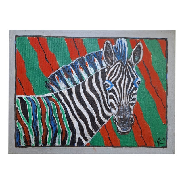 Mikolaj Malesza, Zebra, 2024, Acrylic on Canvas For Sale
