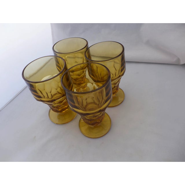 Mid-Century Modern Amber Glasses - Set of 4 For Sale - Image 5 of 5