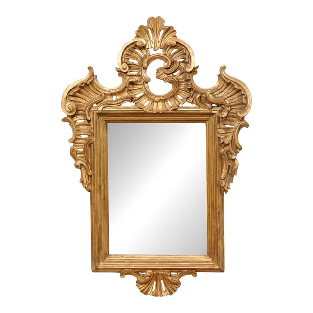 Antique Continental Baroque Gilt Mirror For Sale
