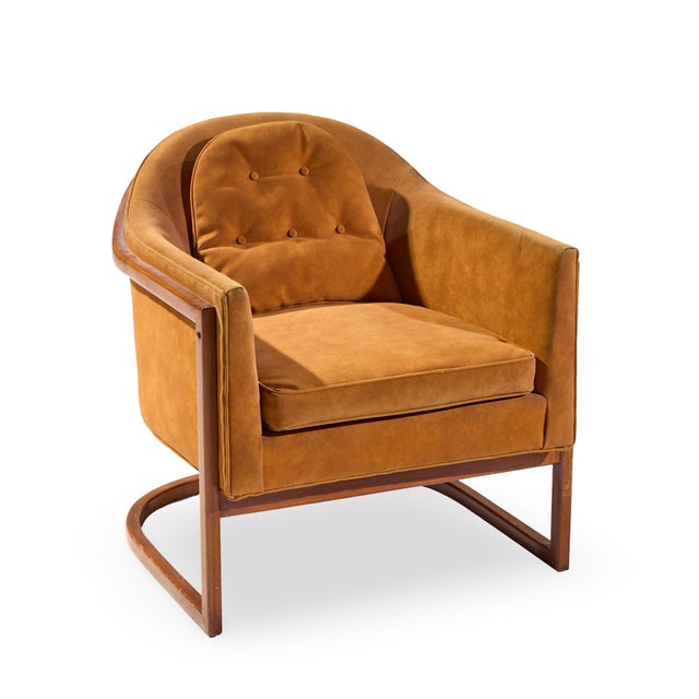 Harvey Probber Mid Century Walnut Barrel Lounge Chairs - Pair For Sale - Image 12 of 12