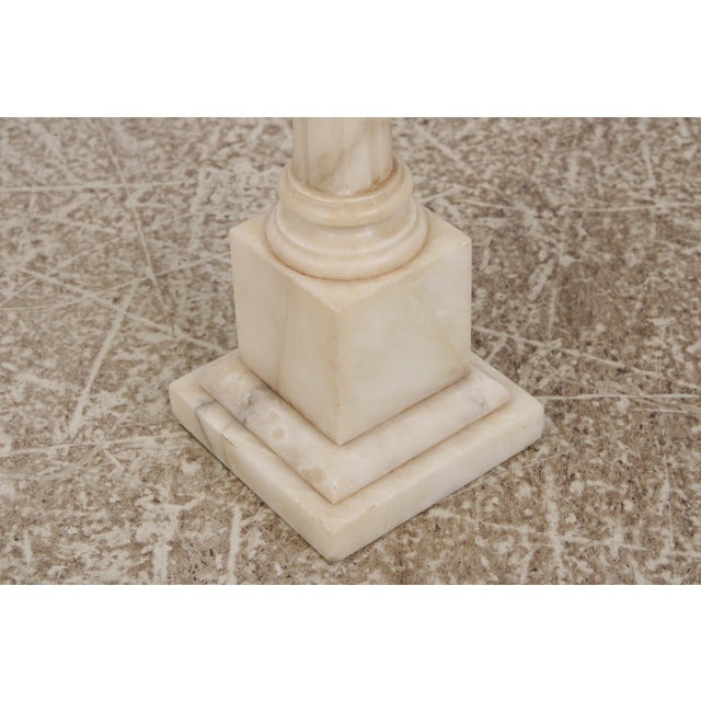 Stone Antique Italian Neoclassical Marble Column Pedestal Table For Sale - Image 7 of 13